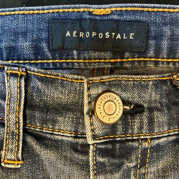 Aeropostale Men's Light Blue Distressed Skinny Jeans - Picture 2 of 9